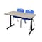 Kobe Rectangle Tables > Training Tables > Kobe Training Table & Chair Sets, 48 W, 30 L, 29 H, Maple MKTRCT4830PL47BE - alternate 1